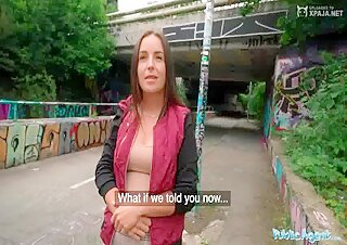 Czech Girl Outdoor Scene Abandoned Street Clip